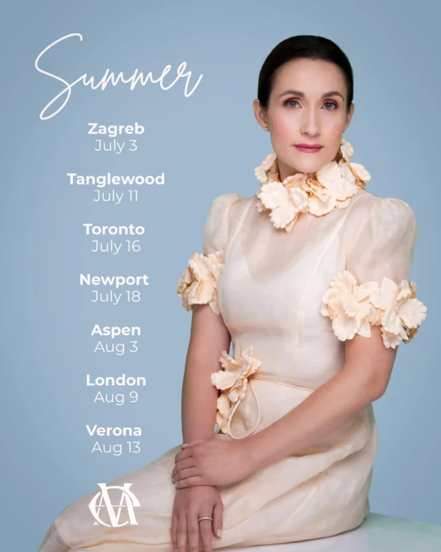 ☀️ Summer is here and I’m bopping around the globe. Come see me! ☀️

📍Zagreb Classic Festival, Croatia | July 3 
Golden Age @ivanrepusicconductor @brownleetenor 
@zagrebtourist @hrvatskonarodnokazalistezagreb 

📍Tanglewood Music Festival, Lenox MA | July 11 
Mahler 4 @bostonsymphony @andrisnelsons @tanglewoodmusicfestival 

📍Toronto Summer Music Festival, Canada | July 16 
Golden Age @brownleetenor @malcolmmartineau @torontosummermusic 

📍Newport Classical Music Festival, RI | July 18
Golden Age @brownleetenor @malcolmmartineau @newportclassical 

📍Aspen Music Festival, CO | Aug 3
Golden Age @brownleetenor @myrahuang @aspenmusicfest 

📍BBC Proms, London, England | Aug 9
Mozart & Haydn @orchestraoftheageenlightenment @bbcradio3 @peterwhelanpp 

📍Arena di Verona, Italy | Aug 13
Carmina Burana @arenadiverona @conlonconductor

📸 @the.gonz
👗 @zimmermann 
💄 @glowbyaffan