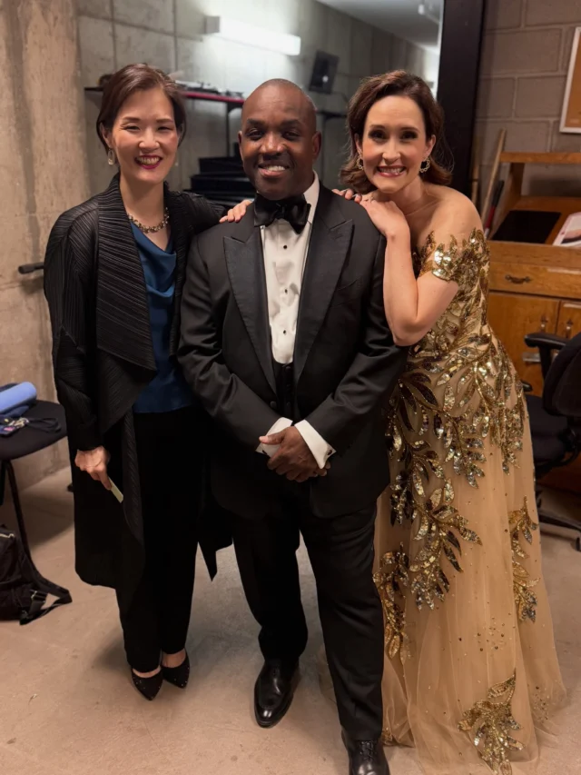 Aspen marks the end of our Golden Age journey for this season 🌟 What a huge joy it’s been!! Thank you to everyone to came to see us last night at @aspenmusicfest and stay tuned for more next season! @myrahuang @brownleetenor @mwamanagement @imgartistsvocal 

👗 @hertroveofficial 
💎 @tamsenz

Love these two!! ♥️ @myrahuang @brownleetenor

Olé!!! 💃🏻💃🏻

Thank you @darrellbabidge for capturing our Carmen duet!

Fantastic audience at Harris Concert Hall! 🫶🏼 @aspenmusicfest

Exhausted after singing bel canto at 7900 feet above sea level!! 🤯

Finally got Larry to plank with me!! And he schooled me like a boss! 🤣🤣

Casual warmup with Duke 👏👏 #nbd @brownleetenor

Thank you Larry for driving me all over the place this summer . . . With a soundtrack 😎 @take6official

Aspen is so beautiful ♥️

That view tho 🙌

Ciao for now, Aspen! 👋